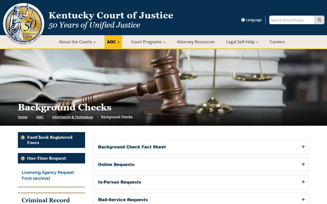 Boyle County court records Kentucky AOC background check information