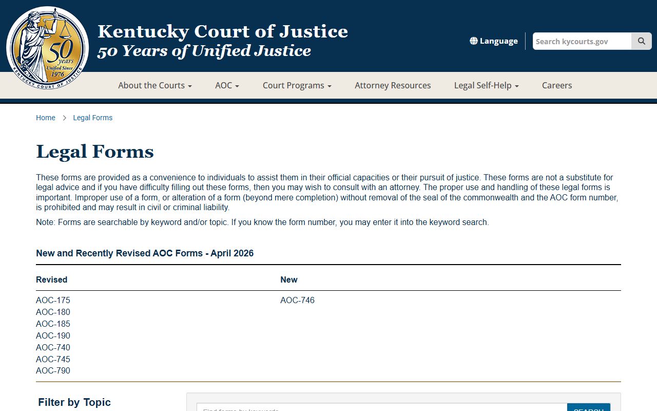 Boyle County court records Kentucky Court of Justice legal forms library