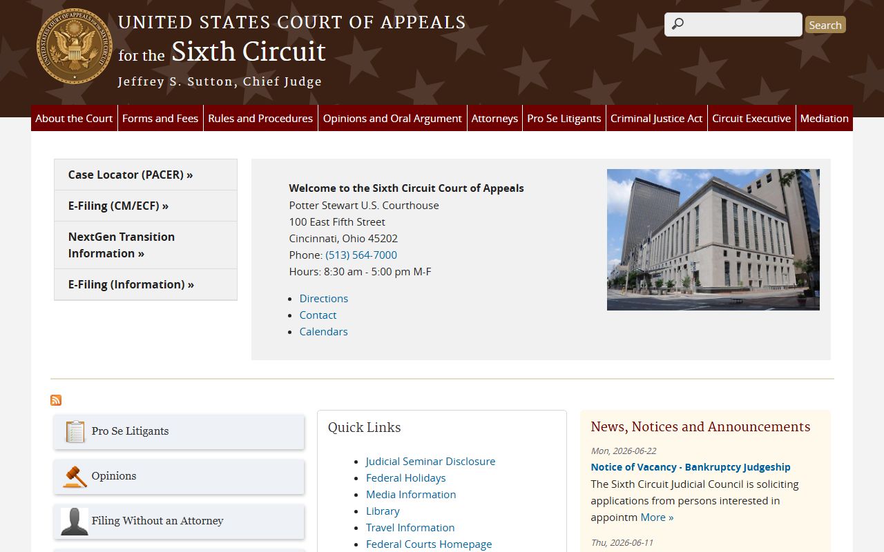Boyle County Circuit Court appeals compared with Sixth Circuit federal appeals