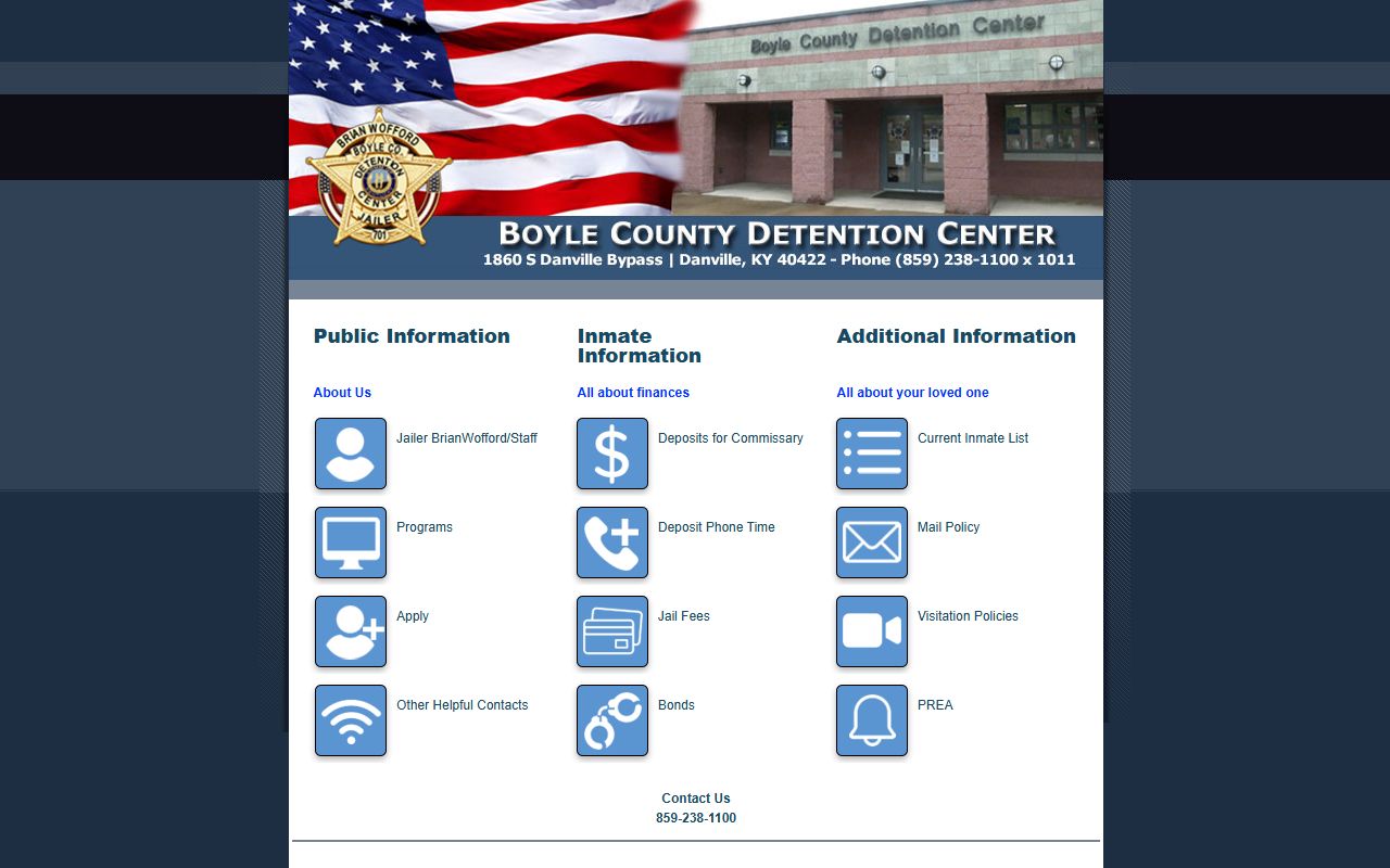 Boyle County inmate and jail records detention center homepage
