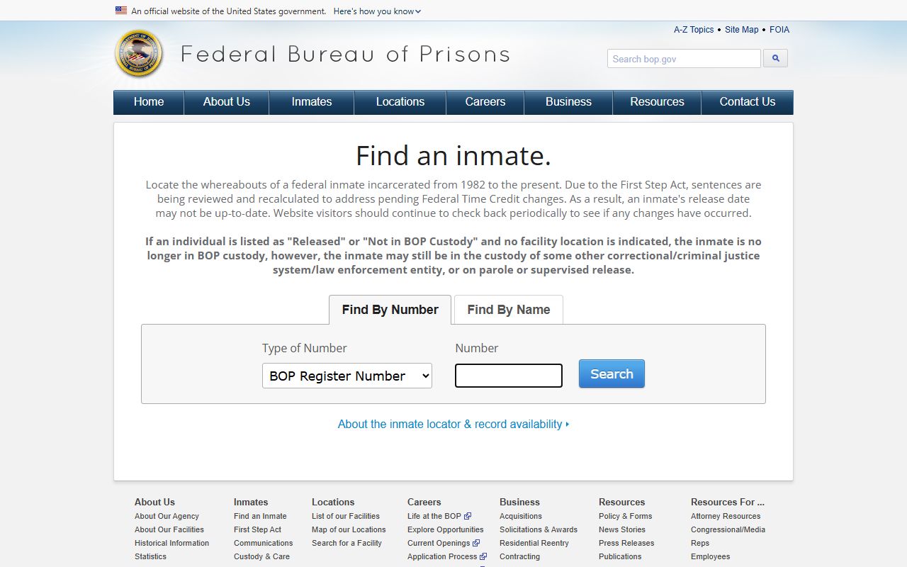 Boyle County inmate search federal Bureau of Prisons locator distinction