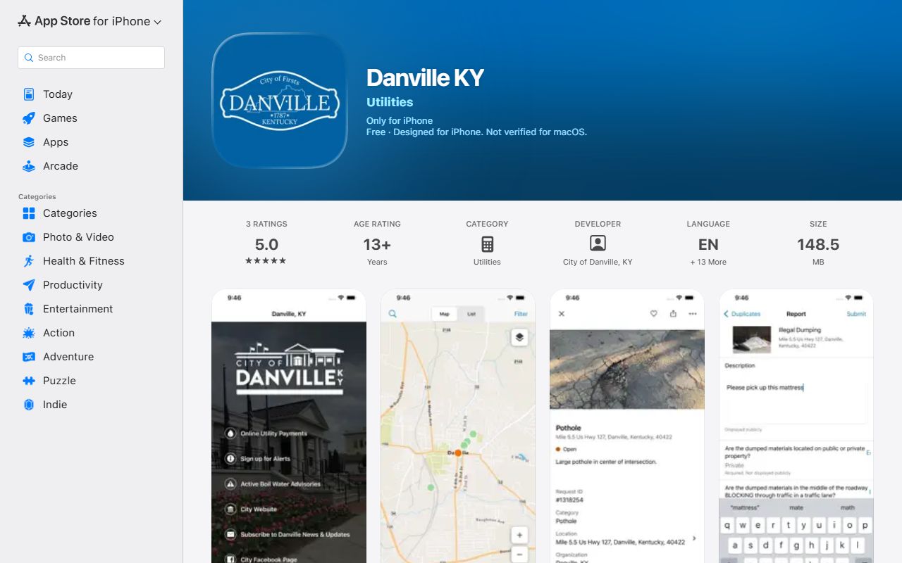 Boyle County warrant search note for Danville KY Apple city app